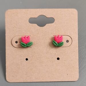 Clay Stud Flower Earrings
